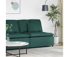 Modulinė sofa su pagalvėlėmis, tamsiai žalia, 100 cm