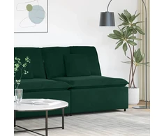 Modulinė sofa su pagalvėlėmis, tamsiai žalia, 100 cm