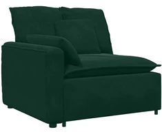 Modulinė sofa su pagalvėlėmis, tamsiai žalia