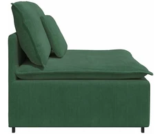 Modulinė sofa su pagalvėlėmis, tamsiai žalia, 100 cm