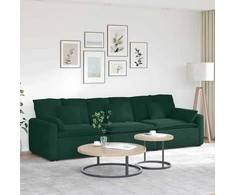 Modulinė sofa su pagalvėlėmis, tamsiai žalia