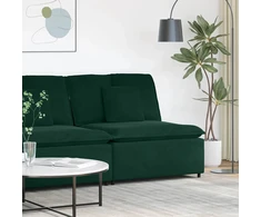 Modulinė sofa su pagalvėlėmis, tamsiai žalia, 100 cm