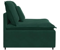 Modulinė sofa su pagalvėlėmis, tamsiai žalia, 100 cm