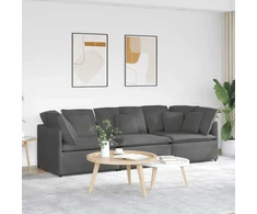 Modulinė sofa su pagalvėlėmis, velvetas, tamsiai pilka