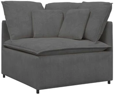 Modulinė sofa su pagalvėlėmis, velvetas, tamsiai pilka
