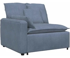 Modulinė sofa su pagalvėlėmis, velvetas, mėlyna