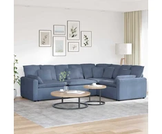 Modulinė sofa su pagalvėlėmis, velvetas, mėlyna