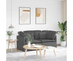Modulinė sofa su pagalvėlėmis, velvetas, tamsiai pilka