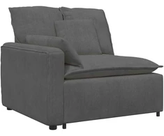 Modulinė sofa su pagalvėlėmis, velvetas, tamsiai pilka