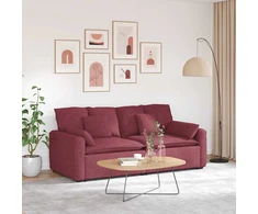 Modulinė sofa su pagalvėlėmis, vyno raudonumo
