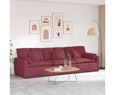 Modulinė sofa su pagalvėlėmis, vyno raudonumo