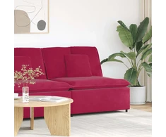 Modulinė sofa su pagalvėlėmis, vyno raudonumo, 100 cm