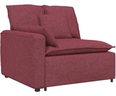 Modulinė sofa su pagalvėlėmis, vyno raudonumo