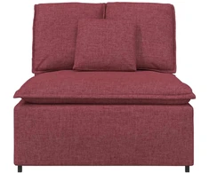 Modulinė sofa su pagalvėlėmis, vyno raudonumo, 100 cm