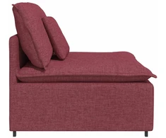 Modulinė sofa su pagalvėlėmis, vyno raudonumo, 100 cm
