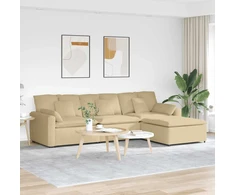 Modulinė sofa su pakoja ir pagalvėlėmis, pilkai žalia