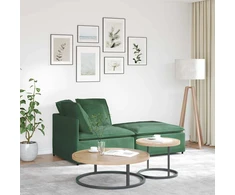 Modulinė sofa su pakoja ir pagalvėlėmis, velvetas, tamsiai žalia