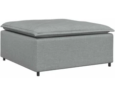 Modulinė sofa su pakoja ir pagalvėlėmis, audinys, šviesiai pilka