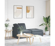 Modulinė sofa su pakoja ir pagalvėlėmis, aksominė, tamsiai pilka
