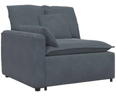 Modulinė sofa su pakoja ir pagalvėlėmis, tamsiai pilka