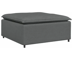 Modulinė sofa su pakoja ir pagalvėlėmis, audinys, tamsiai pilka