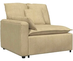 Modulinė sofa su pakoja ir pagalvėlėmis, pilkai žalia