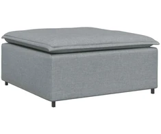 Modulinė sofa su pakoja ir pagalvėlėmis, audinys, šviesiai pilka