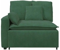 Modulinė sofa su porankiais ir pagalvėlėmis, tamsiai žalia, 100 cm