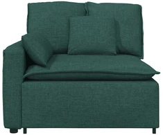 Modulinė sofa su porankiais ir pagalvėlėmis, tamsiai žalia, 100 cm