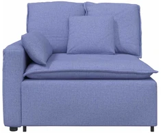 Modulinė sofa su porankiu, džinsinės mėlynos spalvos, 100 cm