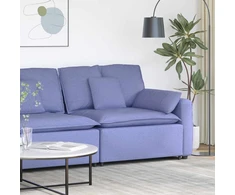 Modulinė sofa su porankiu, džinsinės mėlynos spalvos, 100 cm