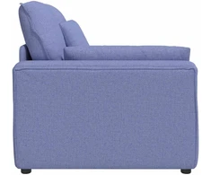 Modulinė sofa su porankiu, džinsinės mėlynos spalvos, 100 cm