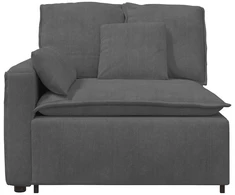 Modulinė sofa su porankiu ir pagalvėlėmis, tamsiai pilka, 100 cm
