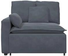 Modulinė sofa su porankiu ir pagalvėlėmis, tamsiai pilka, 100 cm