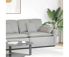 Modulinė sofa su porankiu ir pagalvėlėmis, pilka, 100 cm