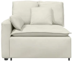 Modulinė sofa su porankiu ir pagalvėlėmis, kreminės spalvos, 100 cm