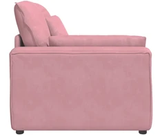 Modulinė sofa su porankiu ir pagalvėlėmis, rožinė, 100 cm