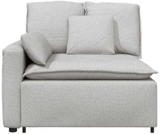 Modulinė sofa su porankiu ir pagalvėlėmis, pilka, 100 cm