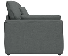 Modulinė sofa su porankiu ir pagalvėlėmis, tamsiai pilka, 100 cm