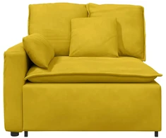 Modulinė sofa su porankiu ir pagalvėlėmis, geltona, 100 cm