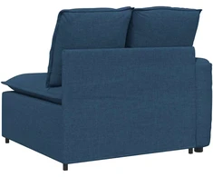 Modulinė sofa su porankiu ir pagalvėlėmis, mėlyna, 100 cm