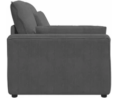Modulinė sofa su porankiu ir pagalvėlėmis, tamsiai pilka, 100 cm