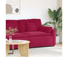Modulinė sofa su porankiu, vyno raudonos spalvos, 100 cm