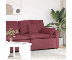 Modulinė sofa su porankiu, vyno raudonos spalvos, 100 cm