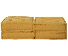 Modulinė sofa 2 vnt. Audinys Geltona 140 x 70 x 36 cm