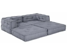 Modulinė sofa 2 pcs Pilka 140 x 70 x 56 cm Audinys