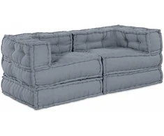 Modulinė sofa 2 pcs Pilka 140 x 70 x 56 cm Audinys