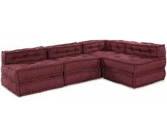 Modulinė sofa 4 pcs Raudonmedis audinys