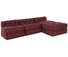 Modulinė sofa 4 pcs Raudonmedis audinys