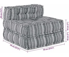 Modulinė sofa Pilkas spausdinimas 70 x 70 x 56 cm Audinys